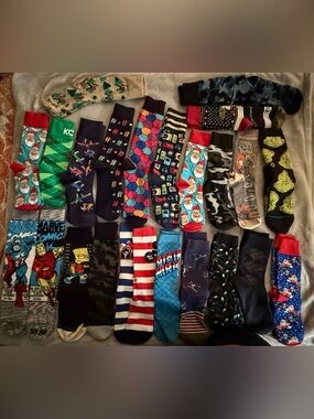 Assorted Men's Patterned Socks - Multi Color